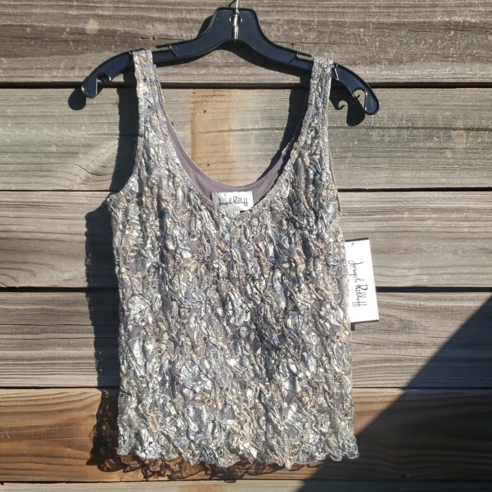 Joseph Ribkoff Laced Camisole Size 8 Flashy Blingy